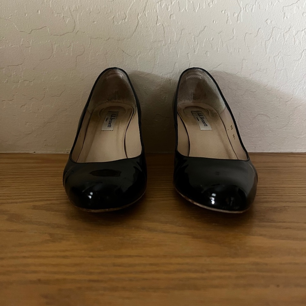 LK Bennett Zella Patent Leather Wedge Shoes